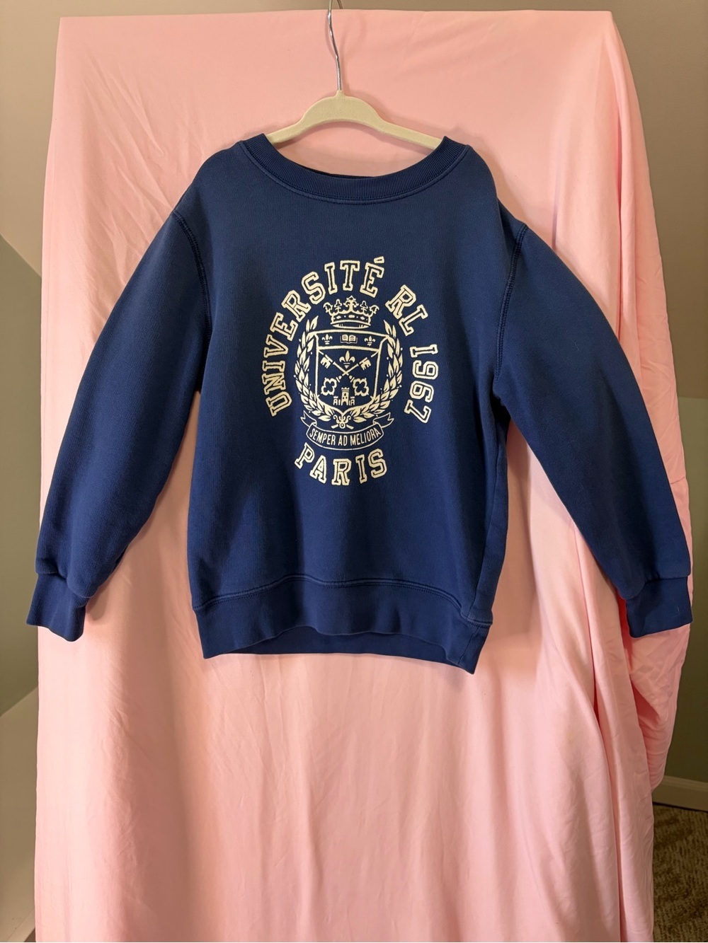 Polo Ralph Lauren Paris Navy Crewneck Sweatshirt blue kids size 6